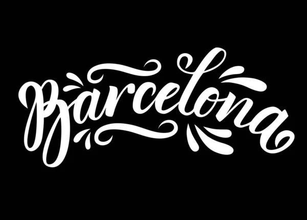 Barcelona Španělsko Ručně Kreslené Písmo Vektorová Ilustrace — Stockový vektor