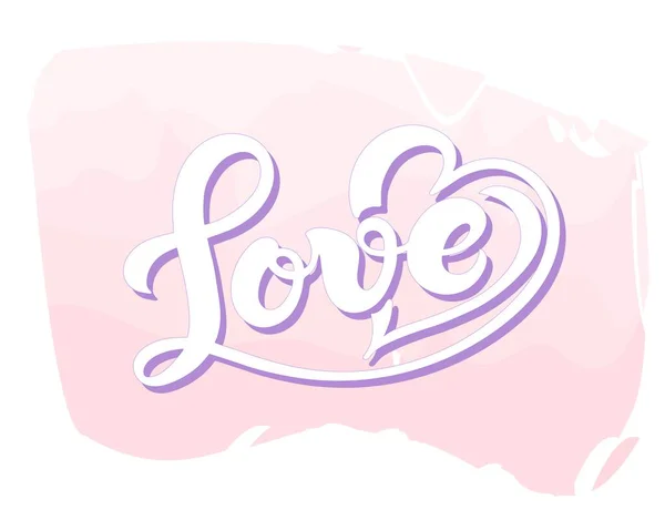 Amour Lettrage Dessiné Main Illustration Vectorielle Logo Parfait Pour Conception — Image vectorielle