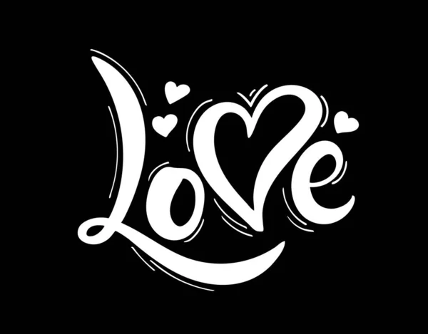Liebe Handgezeichnete Schriftzüge Vektorillustration Perfektes Logo Für Hochzeit Oder Valentinstag — Stockvektor