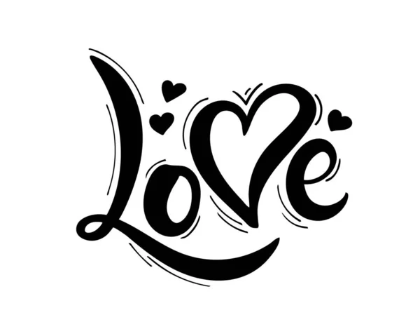 Aşk. El yazısı. Vektör Illustration. Düğün veya Sevgililer günü tasarımı için mükemmel logo