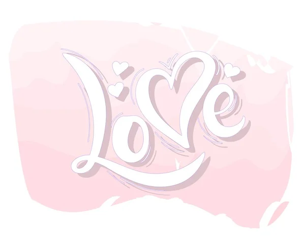 Liefde Hand Getekende Belettering Vector Illustratie Perfecte Logo Voor Bruiloft — Stockvector