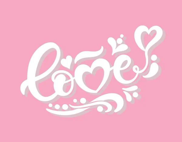Liebe Handgezeichnete Schriftzüge Vektorillustration Perfektes Logo Für Hochzeit Oder Valentinstag — Stockvektor