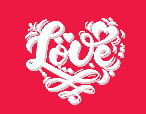 Aşk. El yazısı. Vektör Illustration. Düğün veya Sevgililer günü tasarımı için mükemmel logo