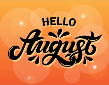 Merhaba Ağustos. El çizilmiş yazı.