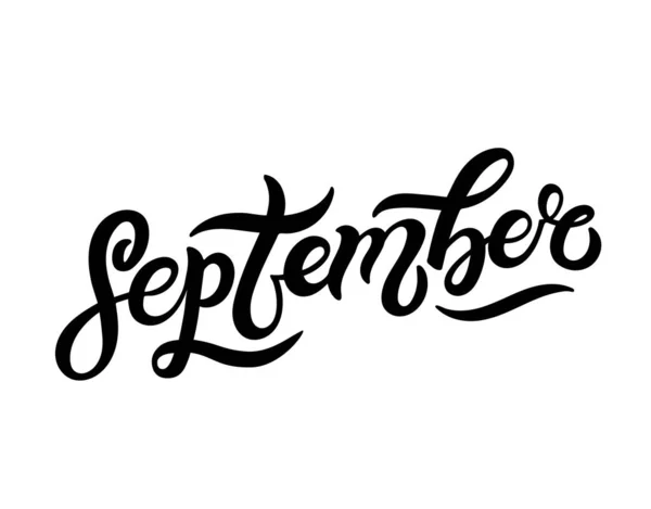 Septiembre Letras Dibujadas Mano Ilustración Vectorial Mejor Para Diseño Otoño — Vector de stock