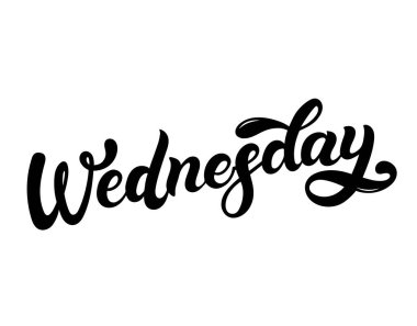 Çarşamba. Haftanın günü. Elle çizilmiş harfler. Vektör illüstrasyon. Takvim tasarımı için en iyisi