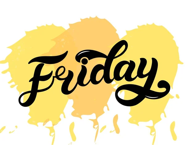 Friday Day Week Hand Drawn Lettering Vector Illustration Best Calendar — Stock Vector