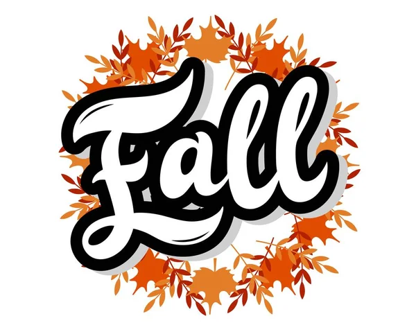 Fall Hand Drawn Lettering Vector Illustration Best Autumn Design — Stock Vector