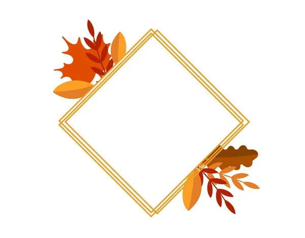 Rahmen Mit Blättern Herbstliche Elemente Vektorillustration — Stockvektor