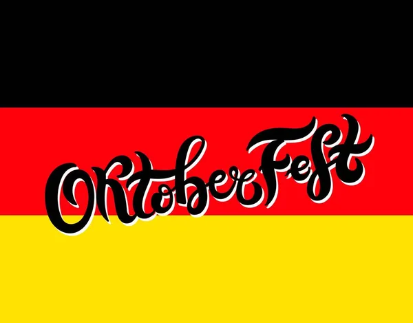 Oktoberfest Logo Pro Festival Piva Bavorsku Ručně Kreslené Písmo Vektorová — Stockový vektor