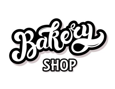 Fırın dükkanı. El çizimi harfler ve illüstrasyon. Vektör illüstrasyonu