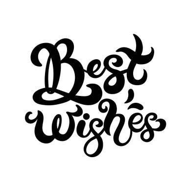 En iyi dileklerimle. El çizimi harfler. Noel / Yeni Yıl tebrik kartları, davetiye şablonları, posterler, afişler için en iyisi. Vektör illüstrasyonu