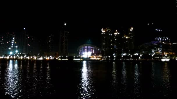 迪拜市中心地区的建筑 俯瞰着迪拜著名的舞蹈喷泉 Uae — 图库视频影像