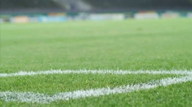 Köşe noktası yakınındaki bir stadyum futbol sahasında Dolly