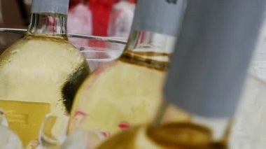 Şampanyayı bardaklara dolduruyorum. Beyaz bir masa örtüsünün üzerinde içki şişeleriyle bir sıra şarap kadehini zarif bir şekilde sıraya dizdim.