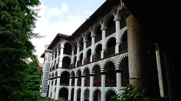 Extérieur Monastère Rila Grand Célèbre Monastère Orthodoxe Oriental Bulgarie — Video