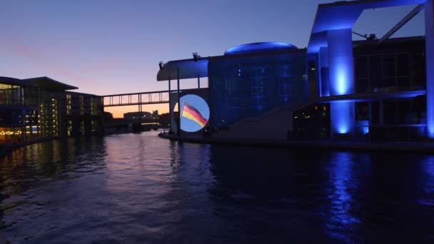 Pôr Sol Vista Reichstag Para Rio Spree Marie Elisabeth Luders — Vídeo de Stock