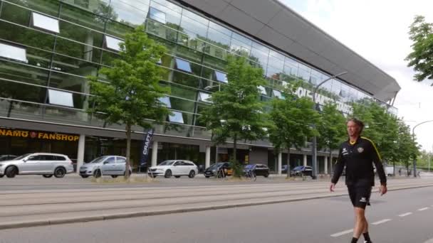 Vista Exterior Dinamo Estádio Futebol Dresden — Vídeo de Stock