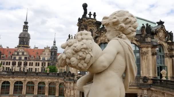 Подробности Знаменитом Дворце Цвингер Der Dresdner Zwinger Художественная Галерея Дрездена — стоковое видео