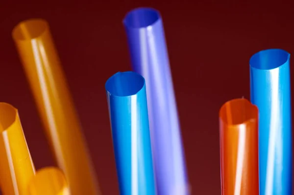 Smettila Usare Cannucce Plastica Cannucce Diversi Colori — Foto Stock