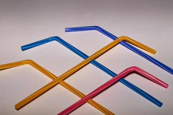 Stop Using Plastic Drinking Straws Straws Different Colors — Stock Photo, Image