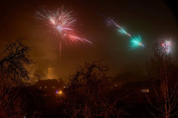 Capodanno 2019 al Castello Bertrada di Muerlenbach Germania . — Foto Stock