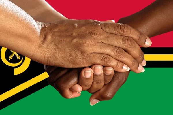 Vanuatu Flag Integrazione Gruppo Multiculturale Giovani — Foto Stock
