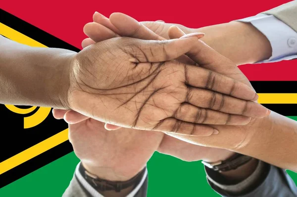 Vanuatu Flag Integrazione Gruppo Multiculturale Giovani — Foto Stock