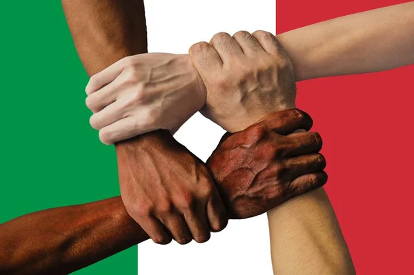 Irlanda Bandera Integración Grupo Multicultural Jóvenes — Foto de Stock