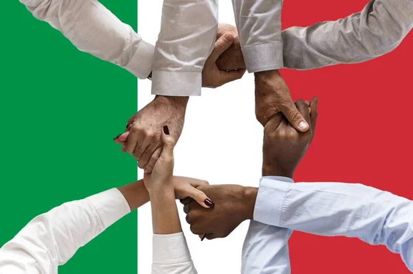 Irlanda Bandiera Integrazione Gruppo Multiculturale Giovani — Foto Stock