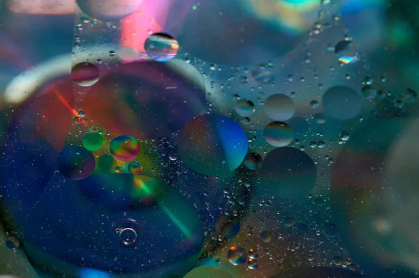 Floating Water Abstract Colorful Oil Drops — Stock Photo, Image