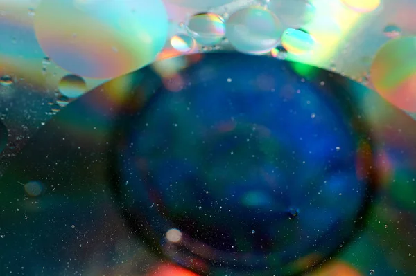 Floating Water Abstract Colorful Oil Drops — Stock Photo, Image