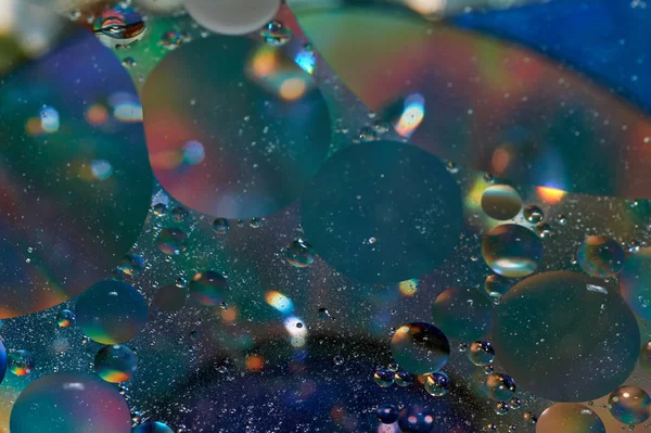 Floating Water Abstract Colorful Oil Drops — Stock Photo, Image