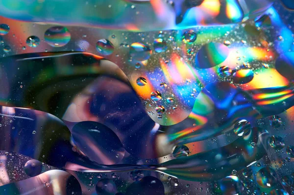 Floating Water Abstract Colorful Oil Drops — Stock Photo, Image