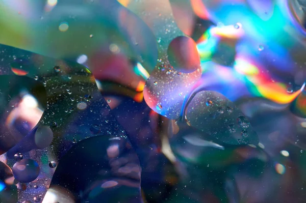 Floating Water Abstract Colorful Oil Drops — Stock Photo, Image