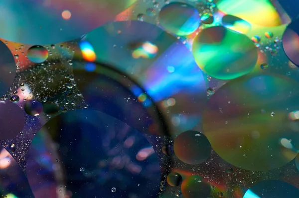 Floating Water Abstract Colorful Oil Drops — Stock Photo, Image