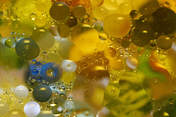 Floating Water Abstract Colorful Oil Drops — Stock Photo, Image