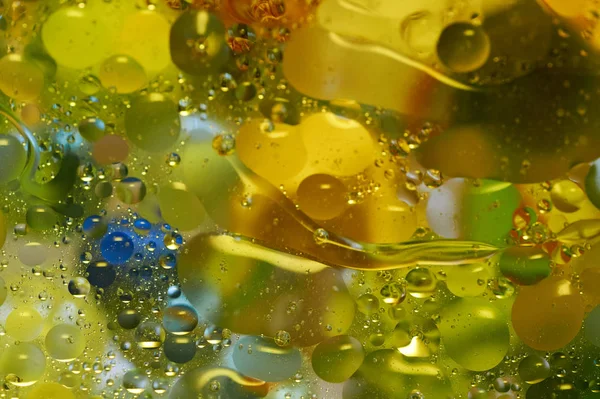 Floating Water Abstract Colorful Oil Drops — Stock Photo, Image