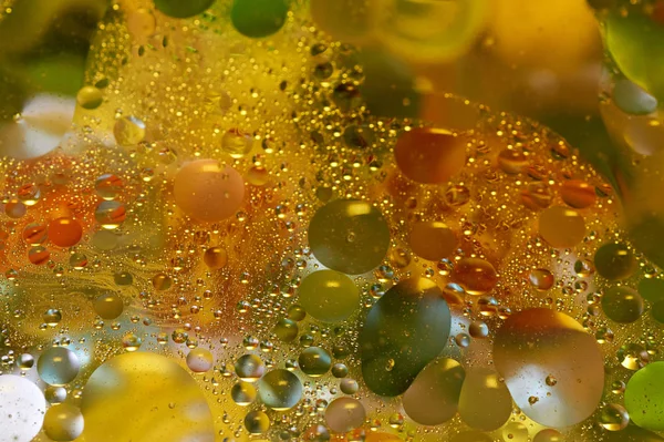 Floating Water Abstract Colorful Oil Drops — Stock Photo, Image