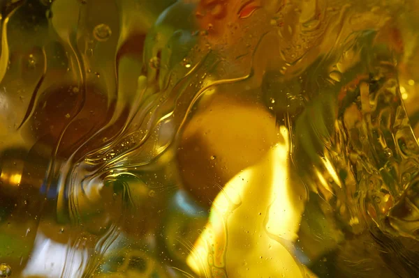 Flotando Agua Abstracto Colorido Aceite Gotas — Foto de Stock