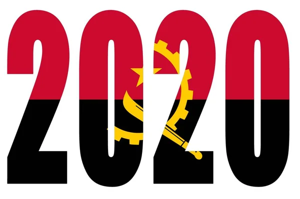 Angola zászlaja 2020, elszigetelt háttérrel. — Stock Fotó