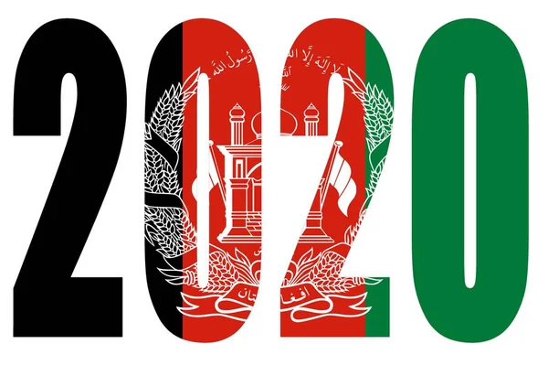Прапор Афганістану з 2020 букв з ізольованим фоном. — стокове фото