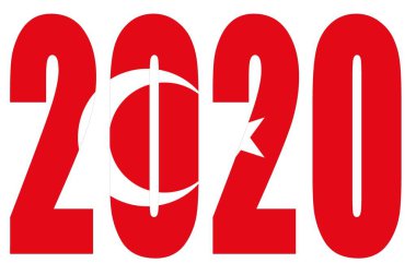 2020 yılı için izole afişler, beyaz arkaplanlı, mutlu yıllar..