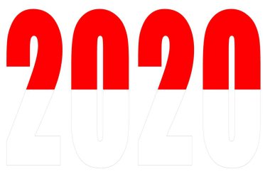 2020 yılı için izole afişler, beyaz arkaplanlı, mutlu yıllar..