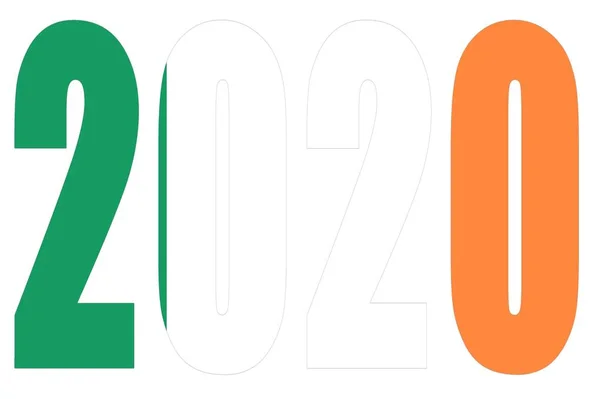 Geïsoleerde banners cijfer voor het jaar 2020 met een witte achtergrond, gelukkig nieuwjaar. — Stockfoto