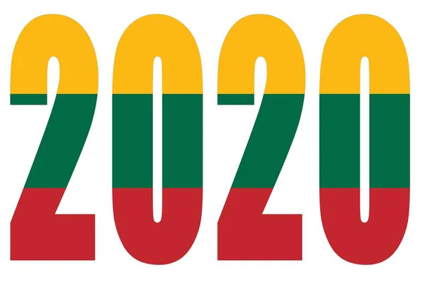 Número de pancartas aisladas para el año 2020 con un fondo blanco, feliz año nuevo . — Foto de Stock