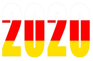 2020 yılı için izole afişler, beyaz arkaplanlı, mutlu yıllar..