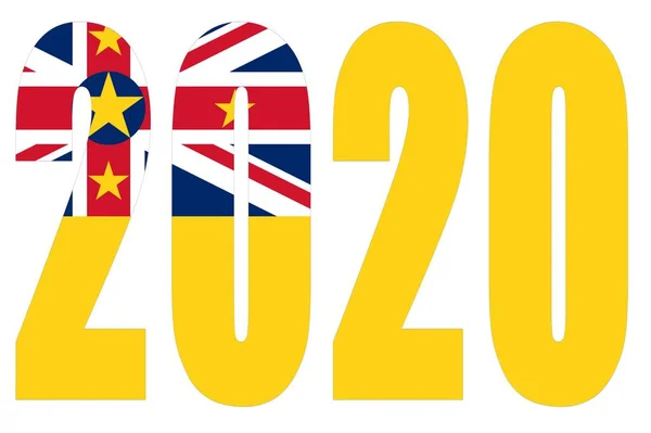 Ізольовані прапори цитуються на 2020 рік з білим тлом, з новим роком . — стокове фото