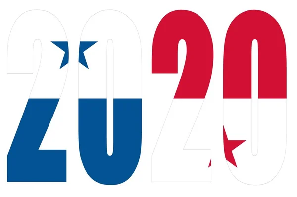 Angka banner terisolasi untuk tahun 2020 dengan latar belakang putih, tahun baru bahagia . — Stok Foto