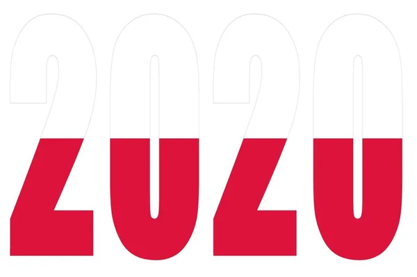 Μεμονωμένα banners numeral για το έτος 2020 με λευκό φόντο, ευτυχισμένο το νέο έτος. — Φωτογραφία Αρχείου